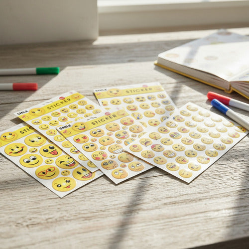 Pack 270 Stickers Adhesivos Diseños Emojis Surtidos