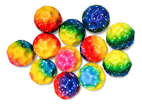 Pack 12 Pelotas Asteroide De Rebote Alto Juguete Sensorial