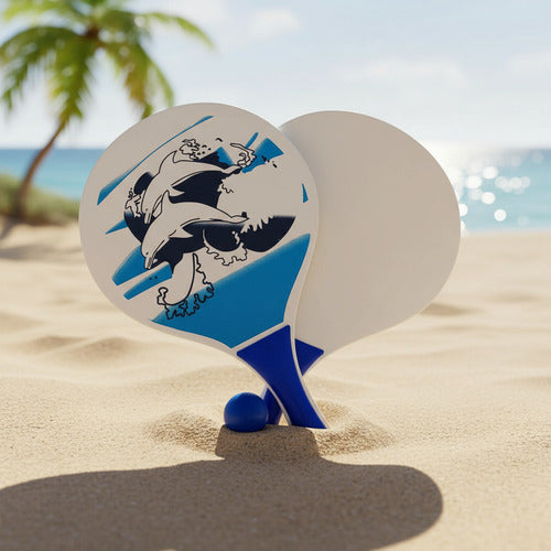 Set Paletas De Playa Madera Raqueta Paletas Playeras Diseños