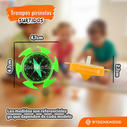 Pack 20 Trompos Pirinolas Juguete Sorpresa Cumpleaños