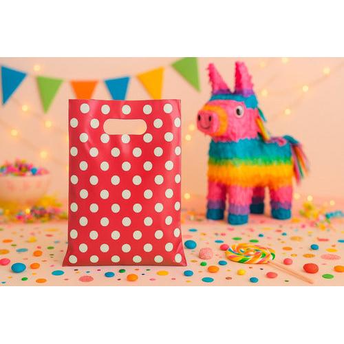 Pack 50 Bolsas Con Lunares Para Cumpleaños 20x30 Cm