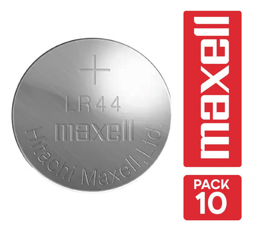 Pack 10 Pilas Lr44 A76 Maxell Alcalina 1.5v