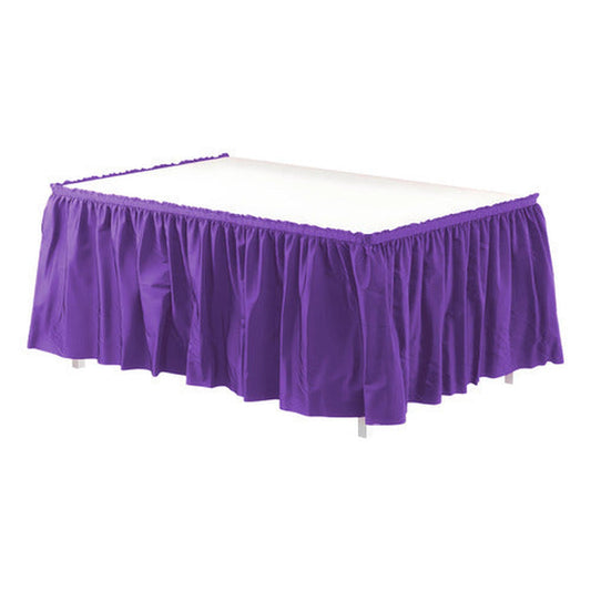 Faldón De Mesa Color Morado 74 X 426cm Decoración Fiestas