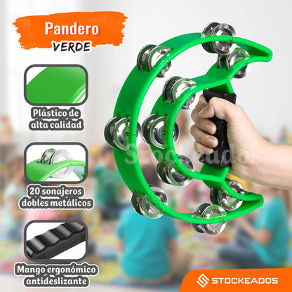Pandero Media Luna Color Verde