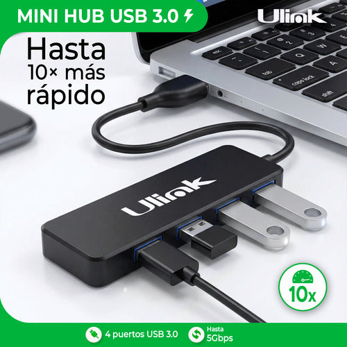Hub Usb 3.0 Con 4 Puertos Usb