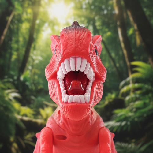 Dinosaurio T-rex Robot Juguete Niños Luces Led Y Sonido Rojo
