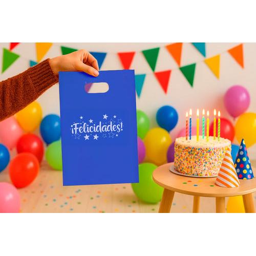 Pack 50 Bolsas De Cumpleaños Felicidades 20x30 Cm