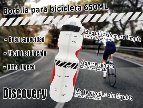 Botella Para Bicicleta 650ml + Soporte De Aluminio