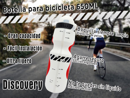 Botella Para Bicicleta 650ml + Soporte De Aluminio