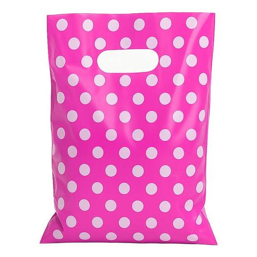 Pack 50 Bolsas Con Lunares Para Cumpleaños 20x30 Cm