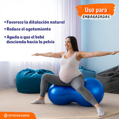 Balón Ovalado Pilates Yoga Tipo Maní 90x45cm Rehabilitación