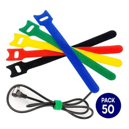 Bridas Amarra Para Cables Velcro 5 Colores - 50 Unidades