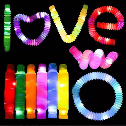 Pack 6 Tubos Pop It Sensoriales con Luz LED – Juguete Antiestrés para Niños
