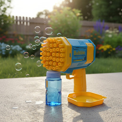 Pistola De Burbujas Lanza Burbujas Celeste Con Amarillo