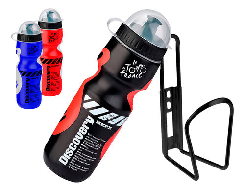 Botella Para Bicicleta 650ml + Soporte De Aluminio