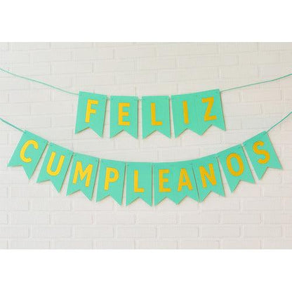 Guirnalda Banderin Feliz Cumpleaños Color Turquesa