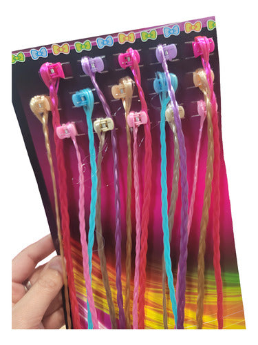 Pack 15 Trenzas Mechas Colores Pasteles Cumpleaños Niñas