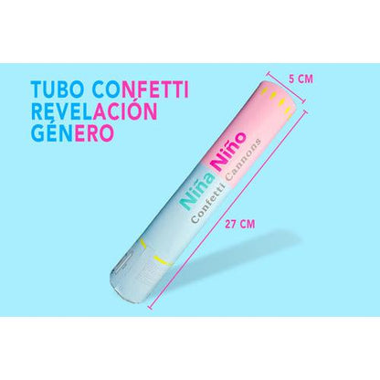 Cañón Tubo Challa Revelación De Género 30cm Papelillos