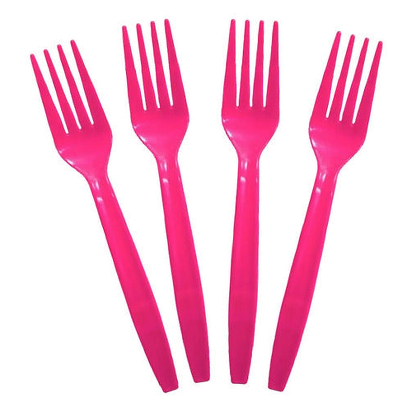 Pack 20 Tenedores Plásticos Color Fucsia Cumpleaños