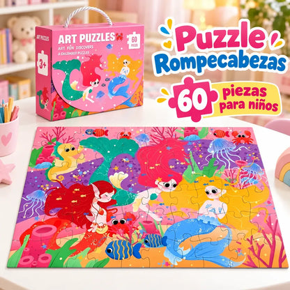 Puzzle Rompecabezas 60 Piezas Para Niños Sirenas