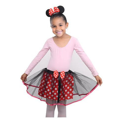 Disfraz Niñas Tutú Falda Minnie Lunares Con Cintillo