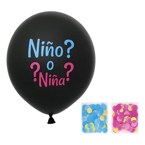 Globo Gigante Revelación Genero 90cm Con Confeti Niño O Niña