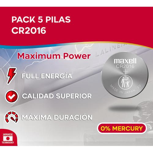 Pack 5 Pilas Cr2016 Maxell Lithium Japonesa 3v