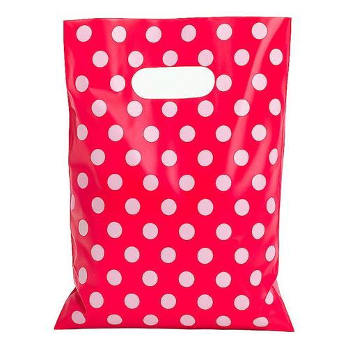 Pack 50 Bolsas Con Lunares Para Cumpleaños 20x30 Cm