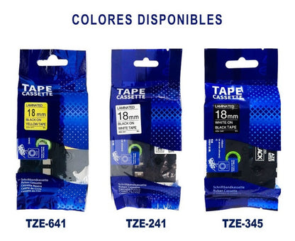 Cinta Tze-241 Brother Alternativa 18mmx8m Blanca