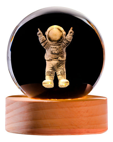 Lampara De Noche Led 3d Bola Cristal Diseños