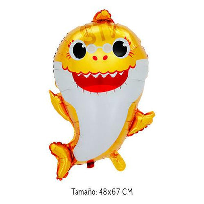 Set 4 Globos Metalizados Baby Shark Cumpleaños