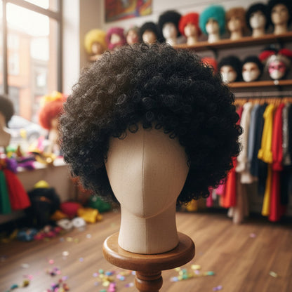 Peluca Afro Negra Disfraz Para Adultos Niños Cosplay