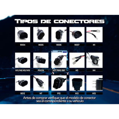 Kit Ampolletas Turbo Led Kb2 H1 H4 H7 H11 9005 9006 30.000lm 12v -24v