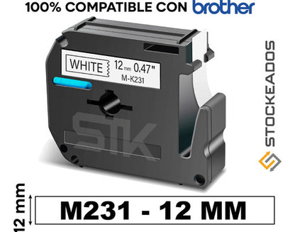 Cinta M-231 Alternativa Para Rotuladora Brother 12mm X 8m