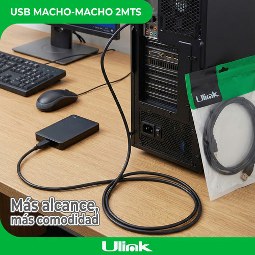 Cable Usb 2.0 Macho-macho 2mts Ulink