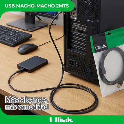 Cable Usb 2.0 Macho-macho 2mts Ulink