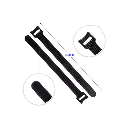 Bridas Amarra Cables Velcro Negro Cinta Pack 100 Individual