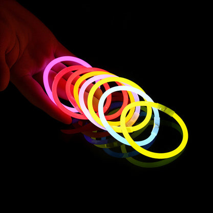 100 Pulseras Fiesta Fluor Cumpleaños Neón Brillan Oscuridad