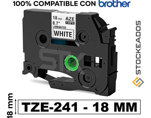 Cinta Tze-241 Brother Alternativa 18mmx8m Blanca