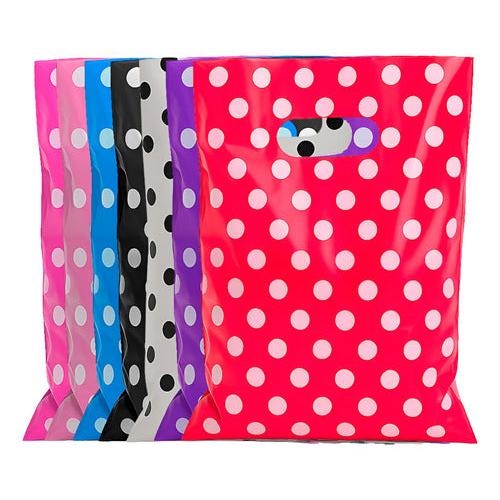 Pack 50 Bolsas Con Lunares Para Cumpleaños 20x30 Cm