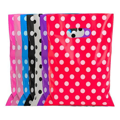 Pack 50 Bolsas Con Lunares Para Cumpleaños 20x30 Cm