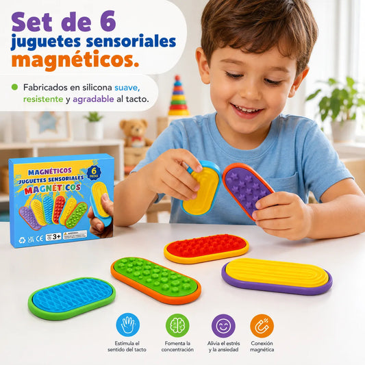 Juguetes Deslizantes De Silicona Magnética 6u Antistres Tdah Surtido