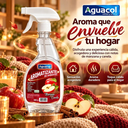 Aromatizante De Auto Ambientes Aguacol Manzana Canela 550cc Rojo Manzana Canela