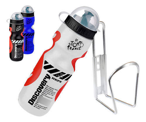 Botella Para Bicicleta 650ml + Soporte De Aluminio
