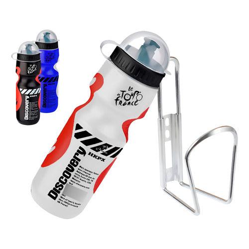 Botella Para Bicicleta 650ml + Soporte De Aluminio