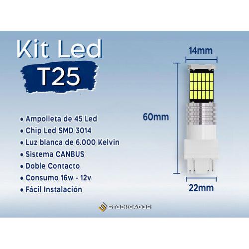 Pack 2 Ampolletas Led T25 Canbus 3157 12v
