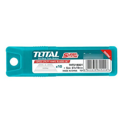 Set Hojas Cuchillo Cartonero Retráctil 10 Pzs Total Tht51900