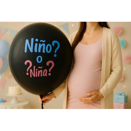 Globo Gigante Revelación Genero 90cm Con Confeti Niño O Niña