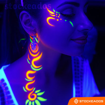Pack 6 Pintura Fluor Fiesta Neon Pinta Cara Cuerpo 25ml