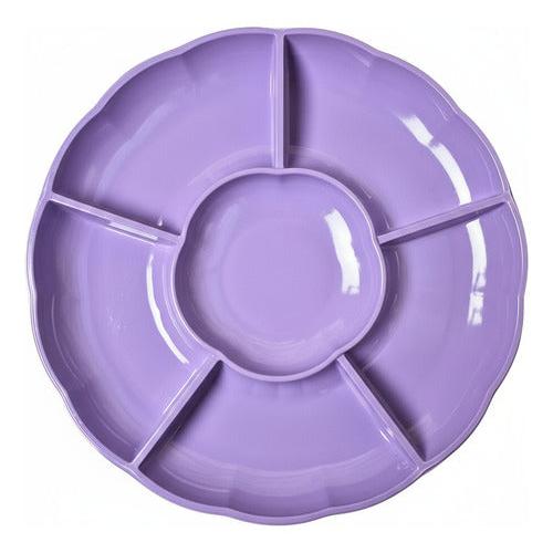 Pack 3 Bandejas Cumpleaños Picoteo Color Lila Morada 30x30cm
